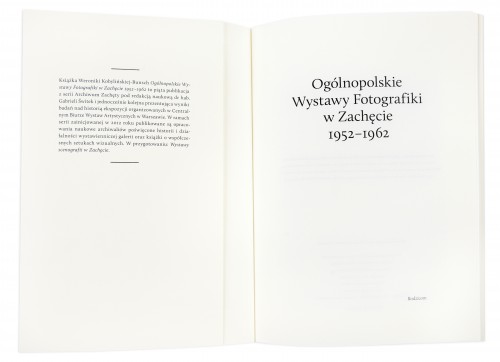 Grafika produktu: Ogólnopolskie wystawy fotografiki w Zachęcie 1952-1962 (Archiwum Zachęty)