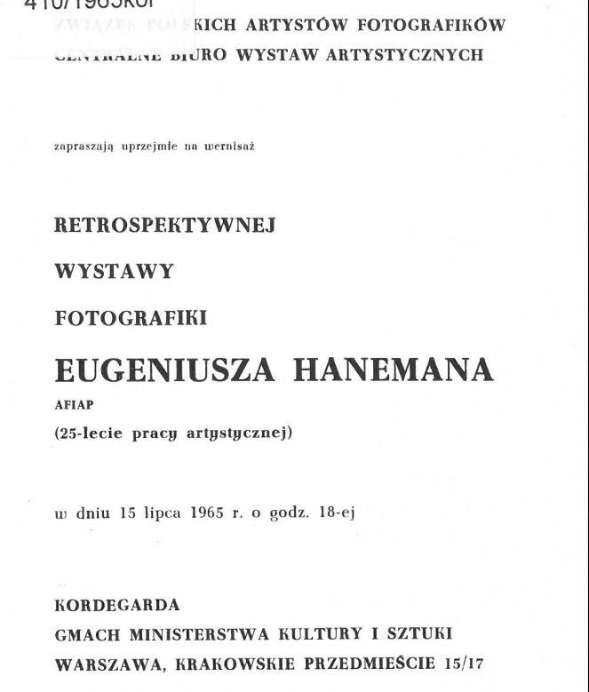 Exhibition of Eugeniusz Haneman's photographs