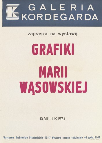 Grafika do wystawy Maria Wąsowska                                                                                                                                                                                                                                       