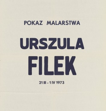 Grafika do wystawy Urszula Filek                                                                                                                                                                                                                      