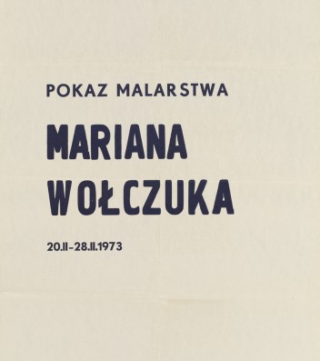 Grafika do wystawy Marian Wołczuk                                                                                                                                                                                                                         