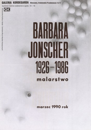 Grafika do wystawy Barbara Jonscher (1926-1986), malarstwo                                                                                                                                                                                                                  