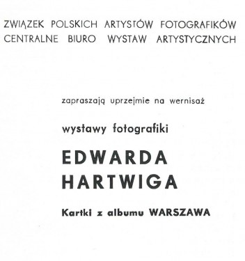 Grafika do wystawy Wystawa fotografiki Edwarda Hartwiga