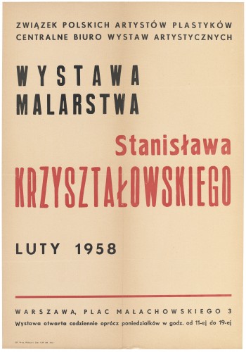 Grafika do wystawy Stanisław Krzyształowski, malarstwo