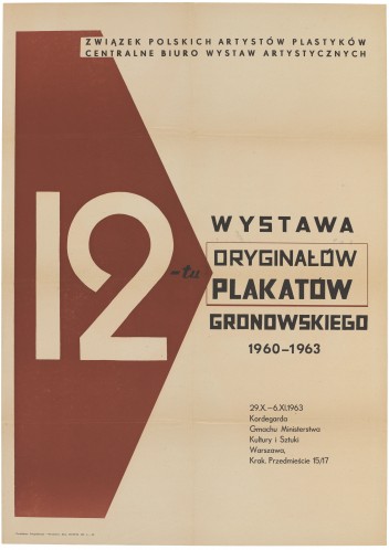 Grafika do wystawy Tadeusz Gronowski. 12 oryginałów plakatów  z lat 1960-1963