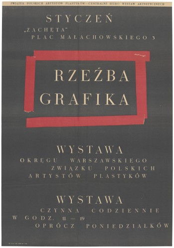 Grafika do wystawy Wystawa rzeźby i grafiki Okręgu Warszawskiego ZPAP                                                                                                                                                                                                             