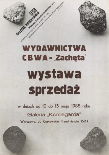 Grafika do wystawy Wystawa - sprzedaż wydawnictw CBWA-Zachęta                                                                                                                                                                                                             