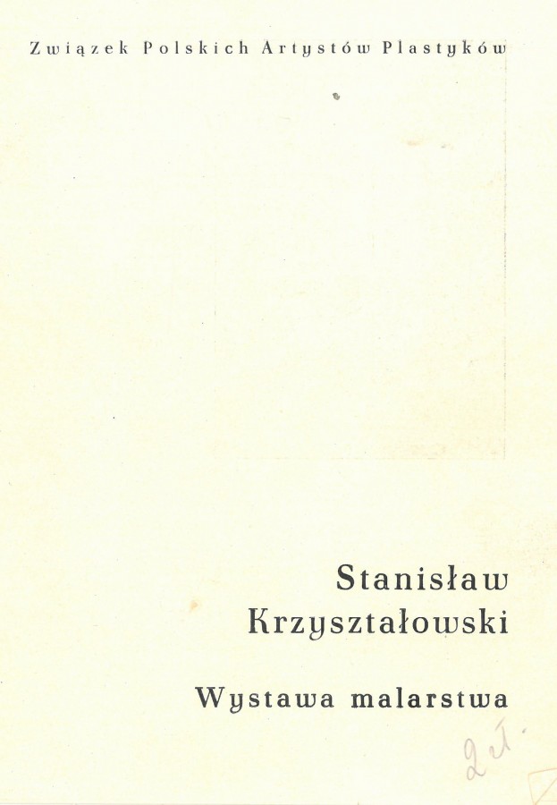 Grafika obiektu: Stanisław Krzyształowski. Wystawa malarstwa