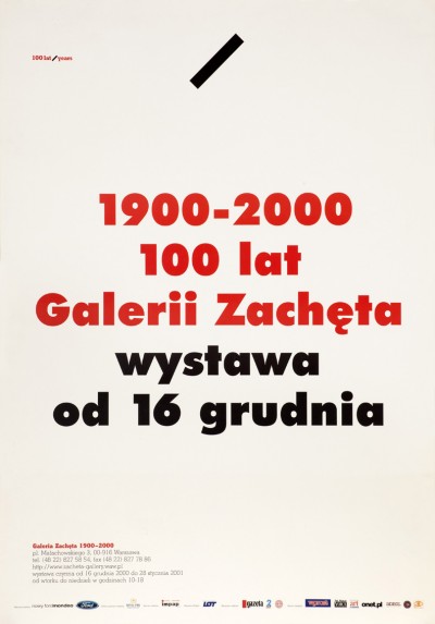 Grafika obiektu: 1900 - 2000. 100 lat Galerii Zachęta