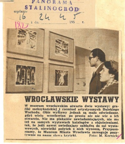 Grafika obiektu: Wystawa grafiki meksykańskiej we Wrocławiu 1955