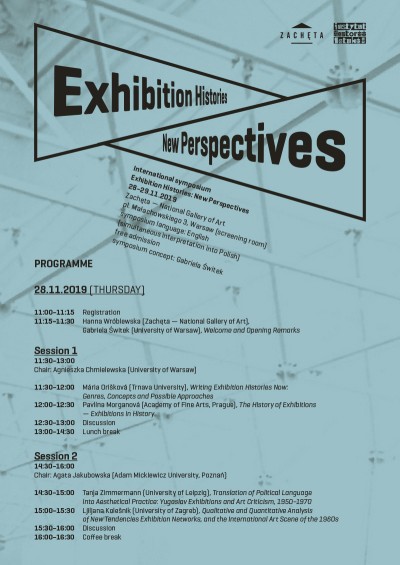 Grafika obiektu: Exhibition Histories: New Perspectives. Symposium