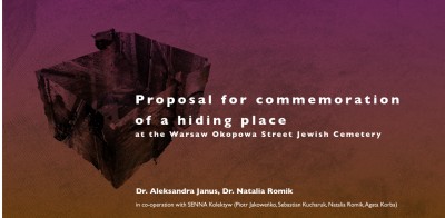 Grafika obiektu: Publication dedicated to the hideout place at the Jewish Cemetery on Okopowa Street in Warsaw