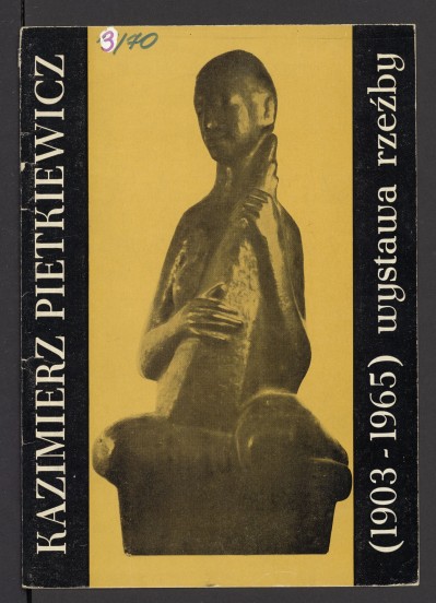 Okładka czarno-żółta z czarno-białym zdjęciem rzeźby kobiety, trzymającej instrument muzyczny na kolanach. Wewnątrz: kalendarium twórczości artysty, teksty, inwentarz prac oraz czarno-białe reprodukcje. 