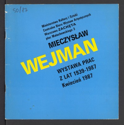 Grafika obiektu: Mieczysław Wejman: wystawa prac z lat 1939-1987