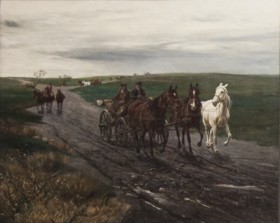 Zdjęcie pracy Konie na drodze